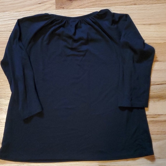 🍭Girls Oshkosh 3/4 sleeve black peasant style top - Picture 3 of 3